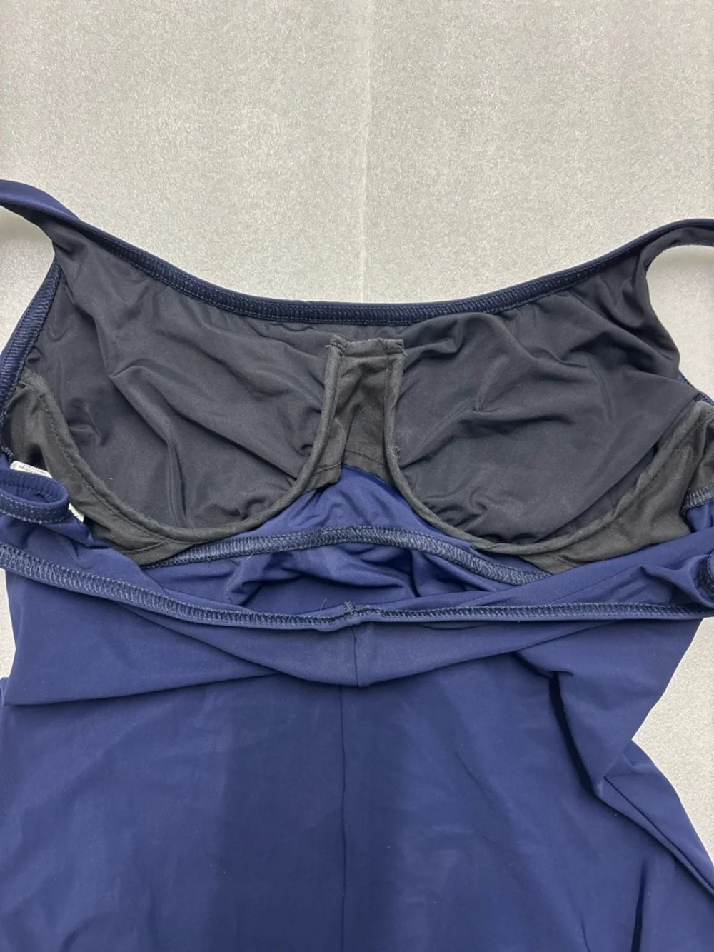 Karla Collette Classic Sleek Navy One-Piece Swimsuit ~ Waist Tie~ Size 14 - Picture 10 of 10
